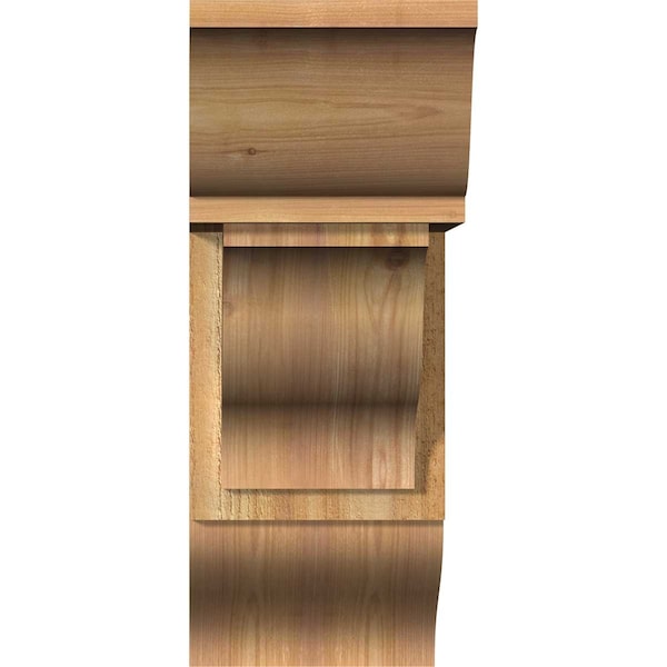 Funston Traditional Rough Sawn Bracket W/ Offset Brace, Western Red Cedar, 8W X 20D X 20H